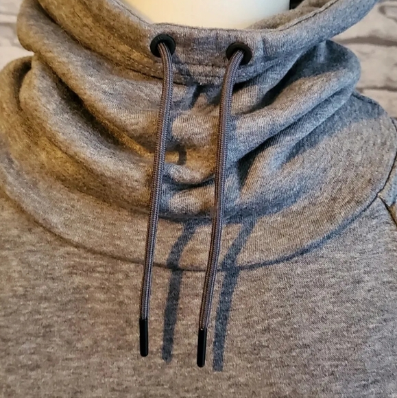 Nike Y2K High Neck Grey Jersey sweater sweatshirt Jumper zip pocket S male 36/38 - Picture 5 of 7